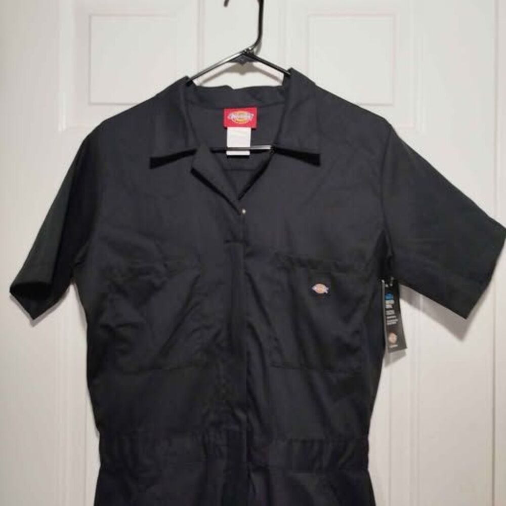 Dickies Women Coveralls Navy Blue Short Sleeve Workwear Jumpsuit S/M - Picture 2 of 9